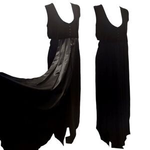 Vintage McClintock NWT Velvet Pleated Over Skirt Gown Dress 10-12 USA